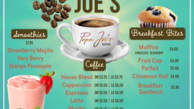 menu sunrise cafe