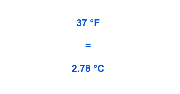 37 degrees c to f